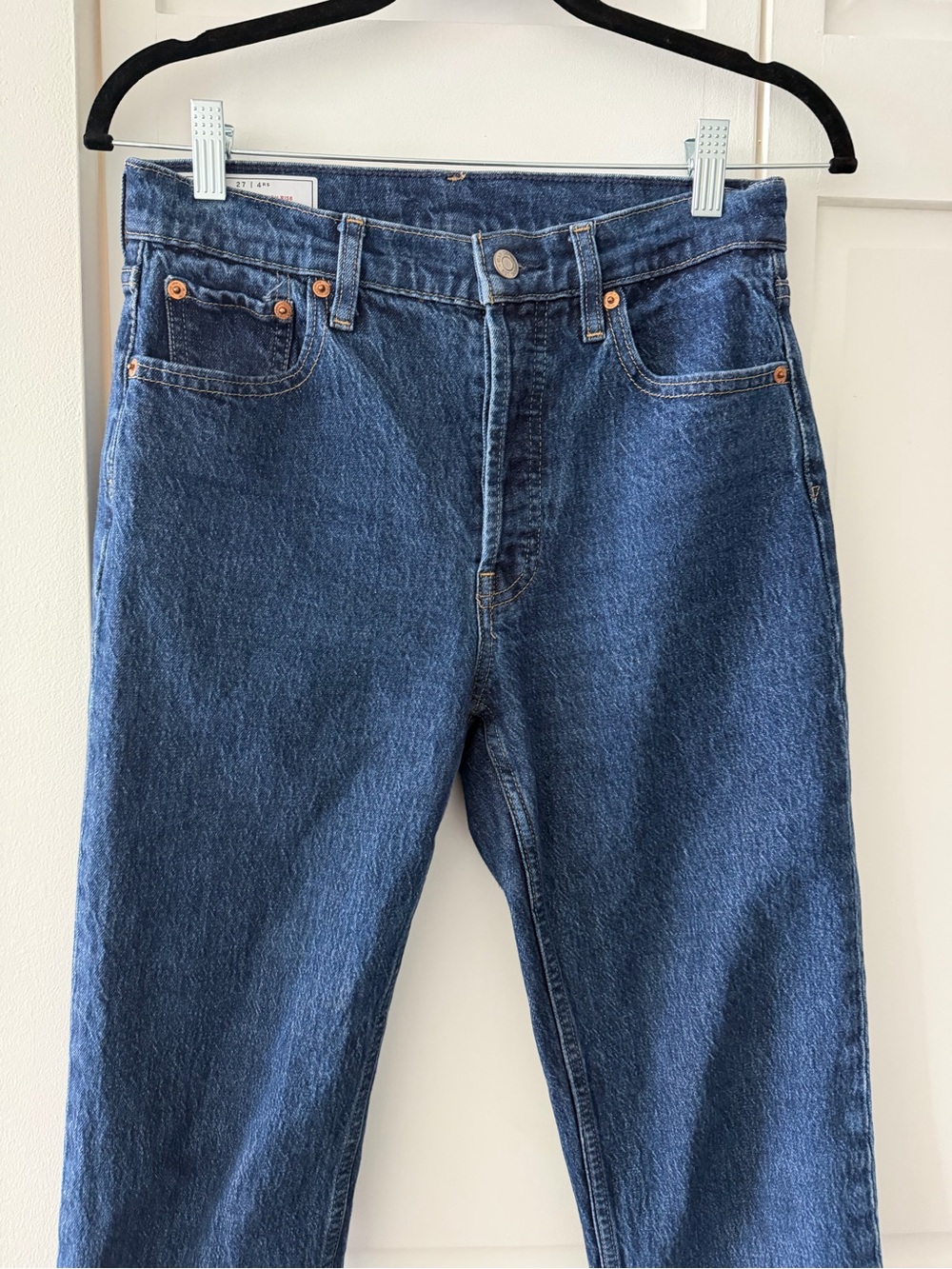 Gap Cheeky Straight High Rise Jeans Medium Wash Blue Denim 27 / 4 RS - Picture 3 of 7
